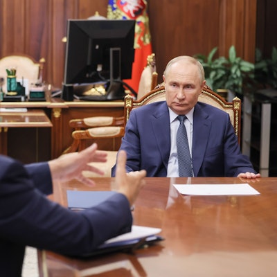 Kirill Dmitrijew im Gespräch mit Kremlchef Wladimir Putin. (Archivbild)