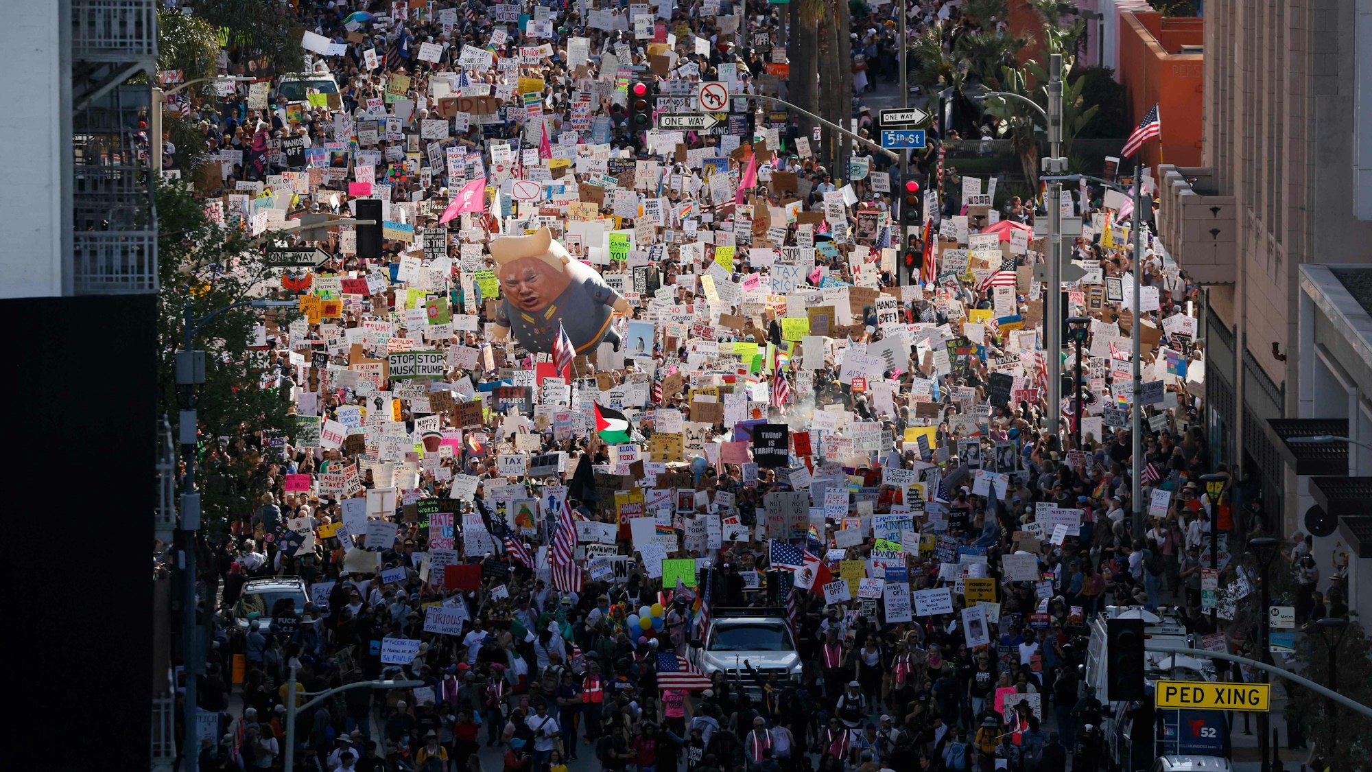 Tausende gingen am Wochenende gegen Donald Trump in den USA auf die Straße.