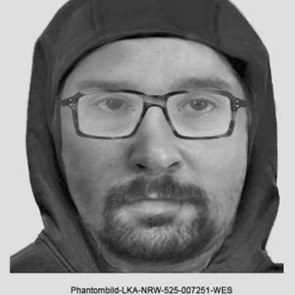 Auf dem Bild ist das Phantombild eines Mannes zu sehen.