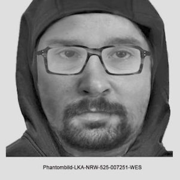 Auf dem Bild ist das Phantombild eines Mannes zu sehen.