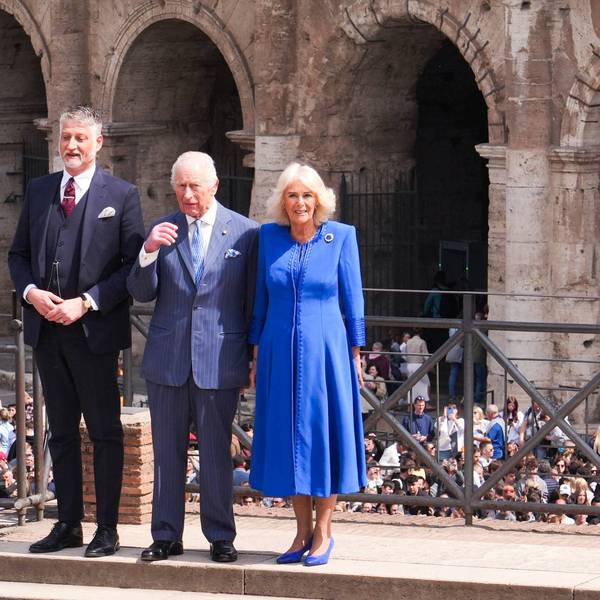 Die britischen Royals vor dem Kolosseum in Rom.