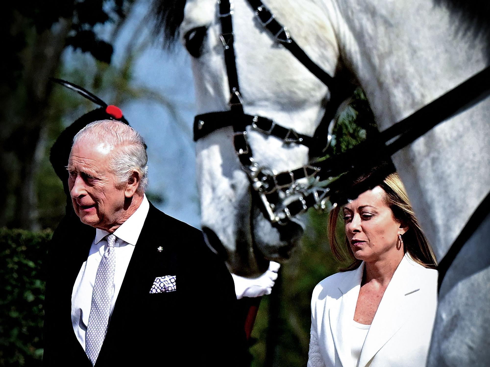 König Charles und Italiens Premierministerin Giorgia Meloni.