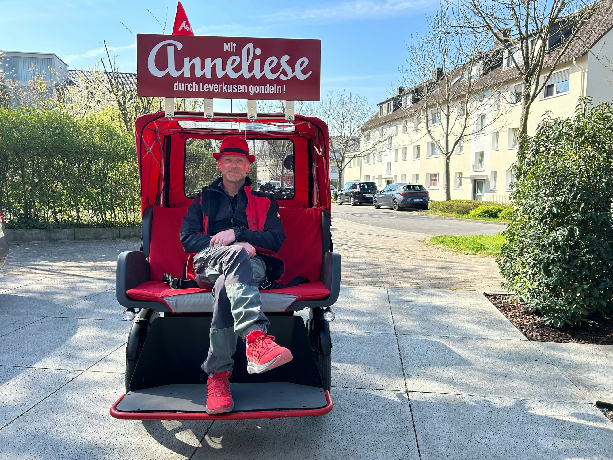 Mann in Fahrradrikscha