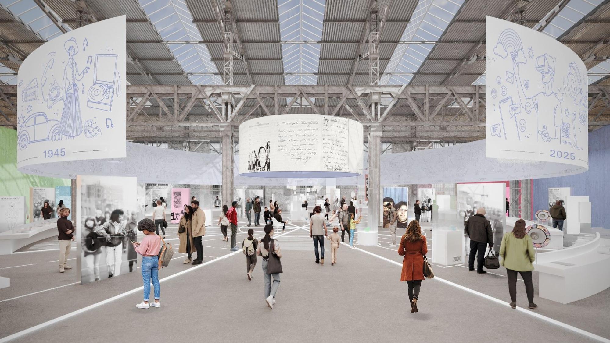Unter dem Glasdach der alten Industriehalle in Köln soll die Ausstellung über die Migrationsgeschichte Deutschlands entstehen.
