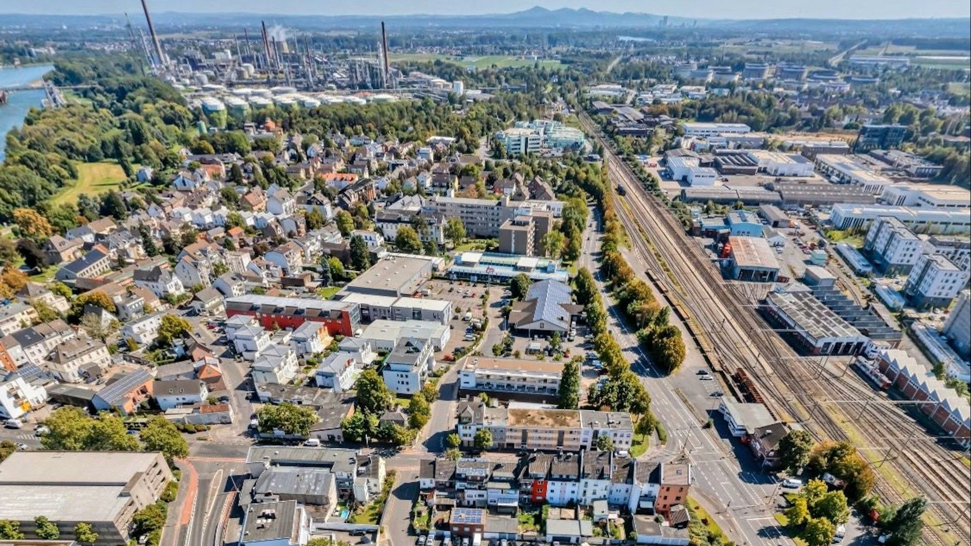 Das Foto zeigt einen Blick auf Teile Wesselings