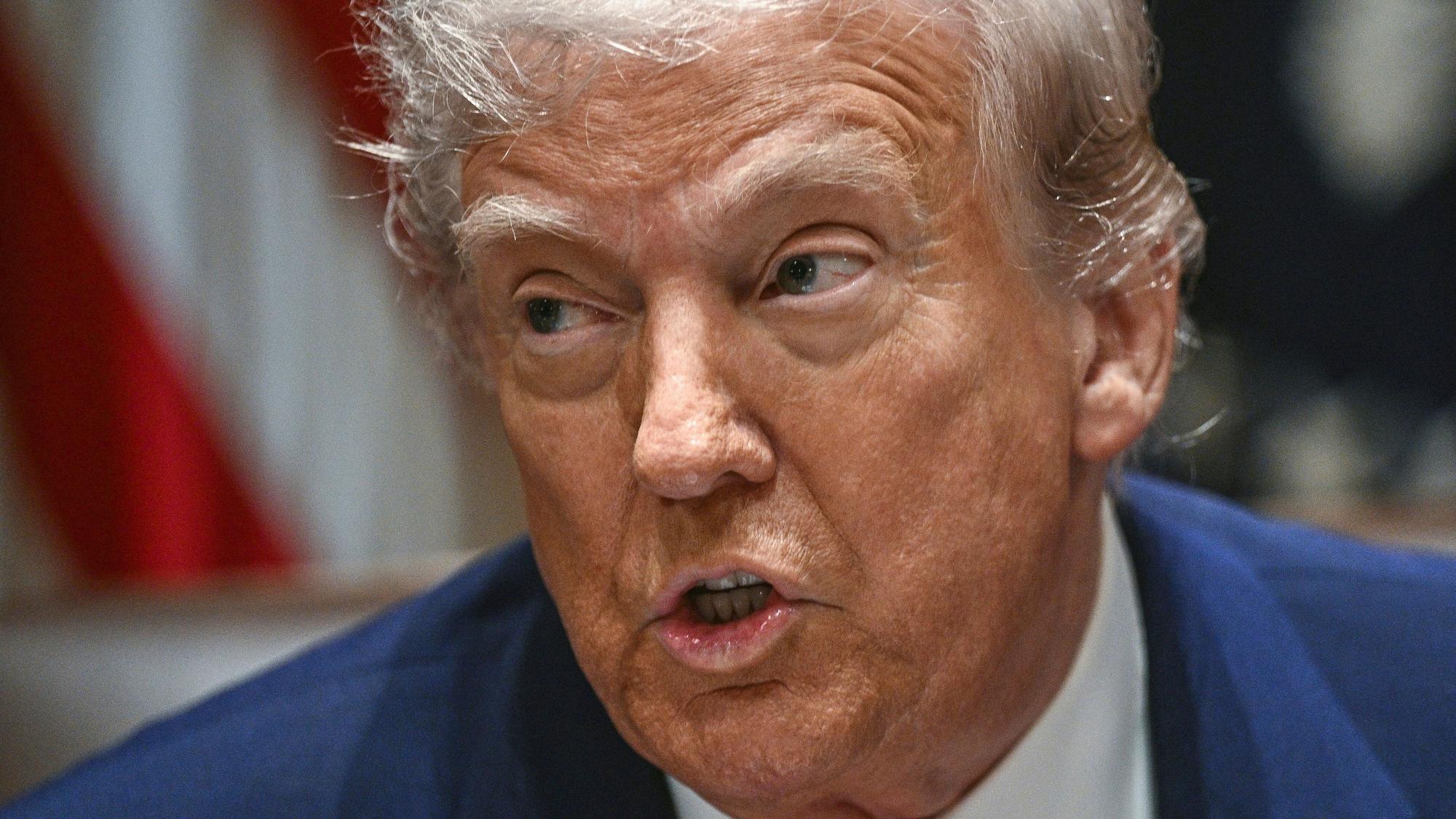 US-Präsident Donald Trump spricht bei einer Kabinettssitzung im Kabinettssaal des Weißen Hauses. (Archivbild)