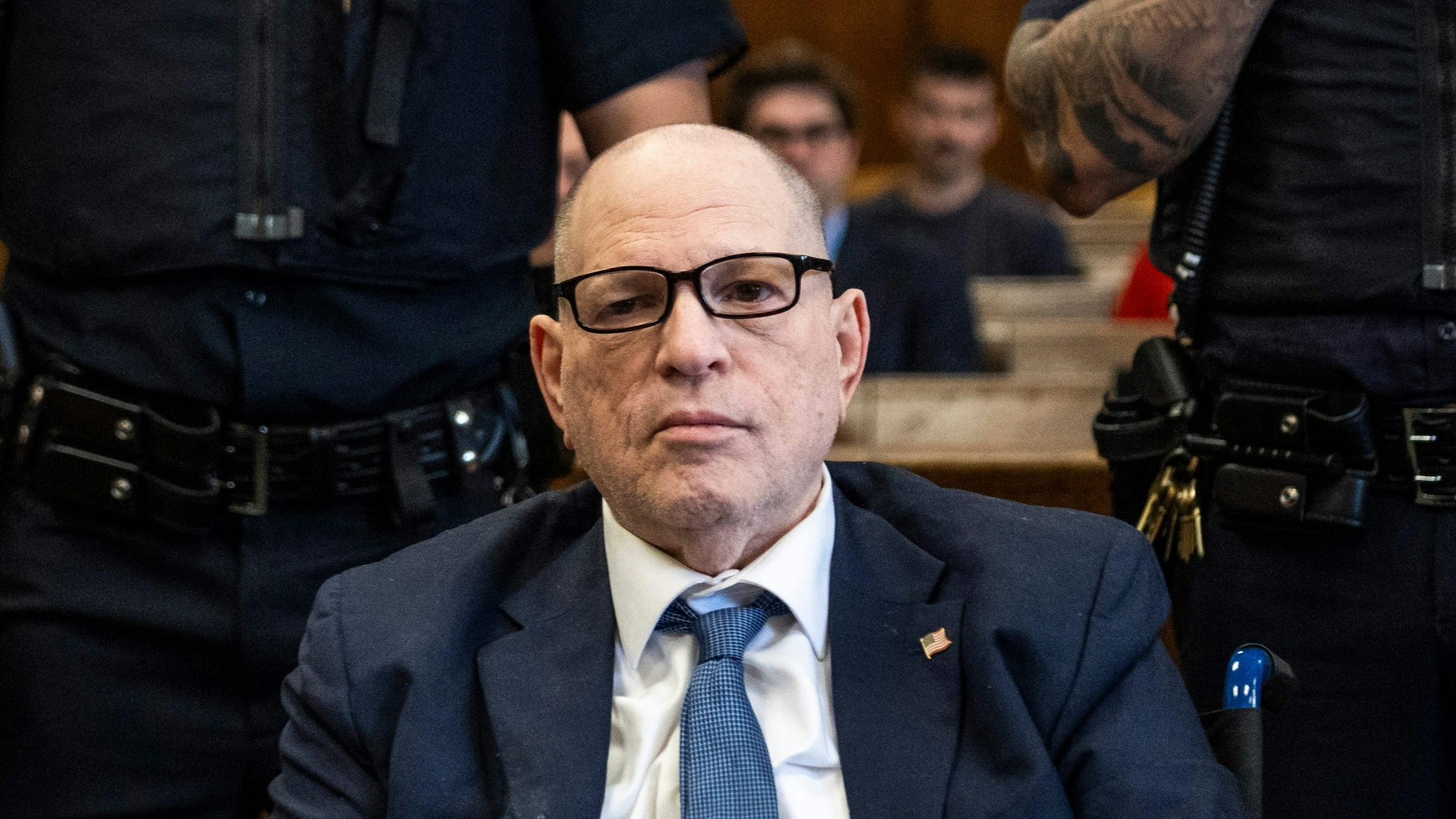 Harvey Weinstein vor dem Gericht in New York, wo sein Fall aktuell neu verhandelt wird.