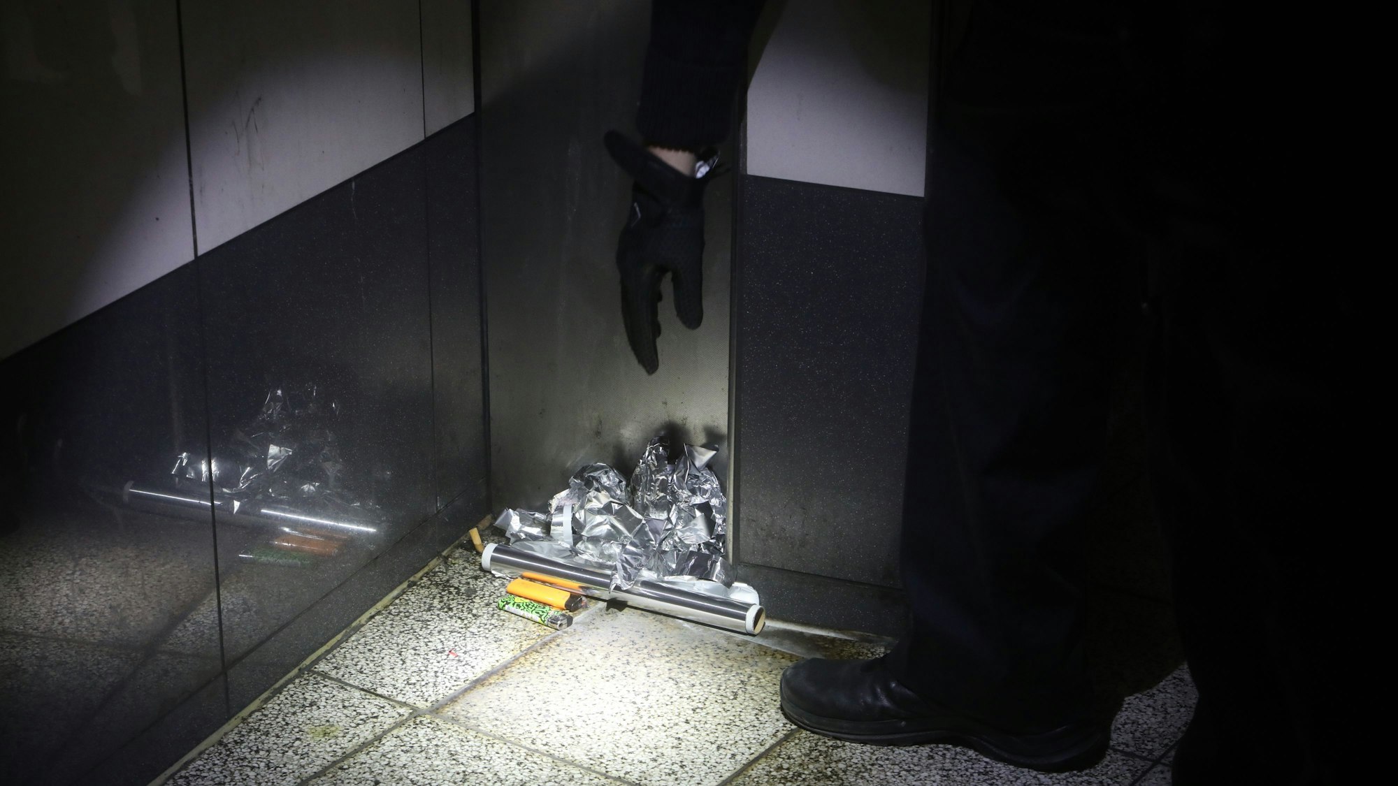 Überreste von Drogenkonsum am Appellhofplatz