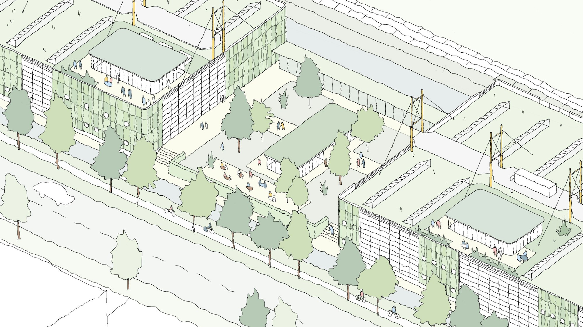 Igus erweitert sich in Richtung Spich, hier erste Skizzen des geplanten Gebäudes links neben dem Parkhaus.