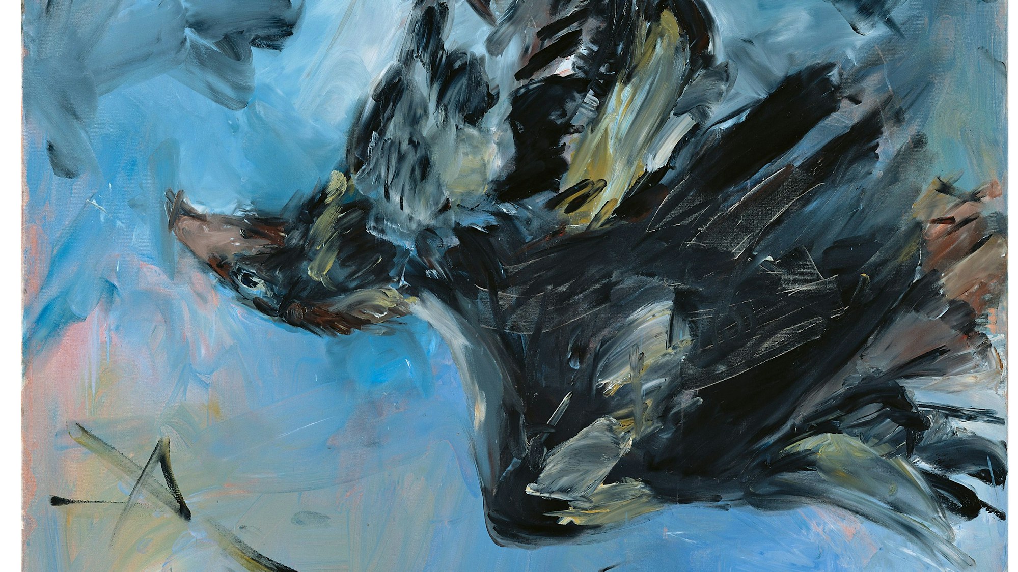 Zwei gemalte Adler steht kopfüber in der Luft.