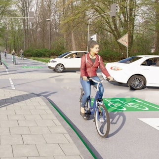 Visualisierung des Radschnellwegs Köln-Frechen am Militärring