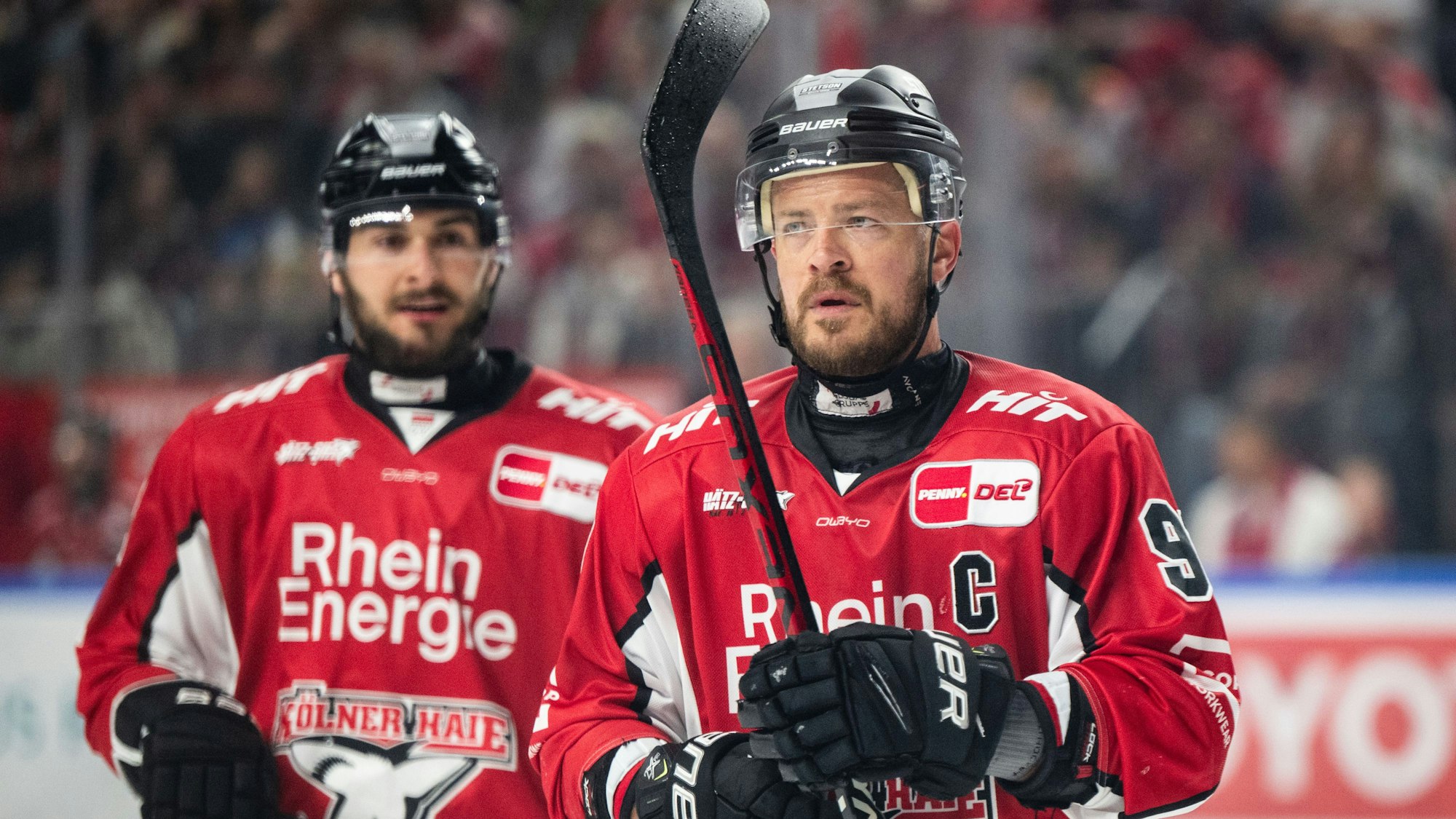 Kölns Moritz Müller (rechts) will seine herausragende Karriere bei den Kölner Haien mit einer Meisterschaft krönen.