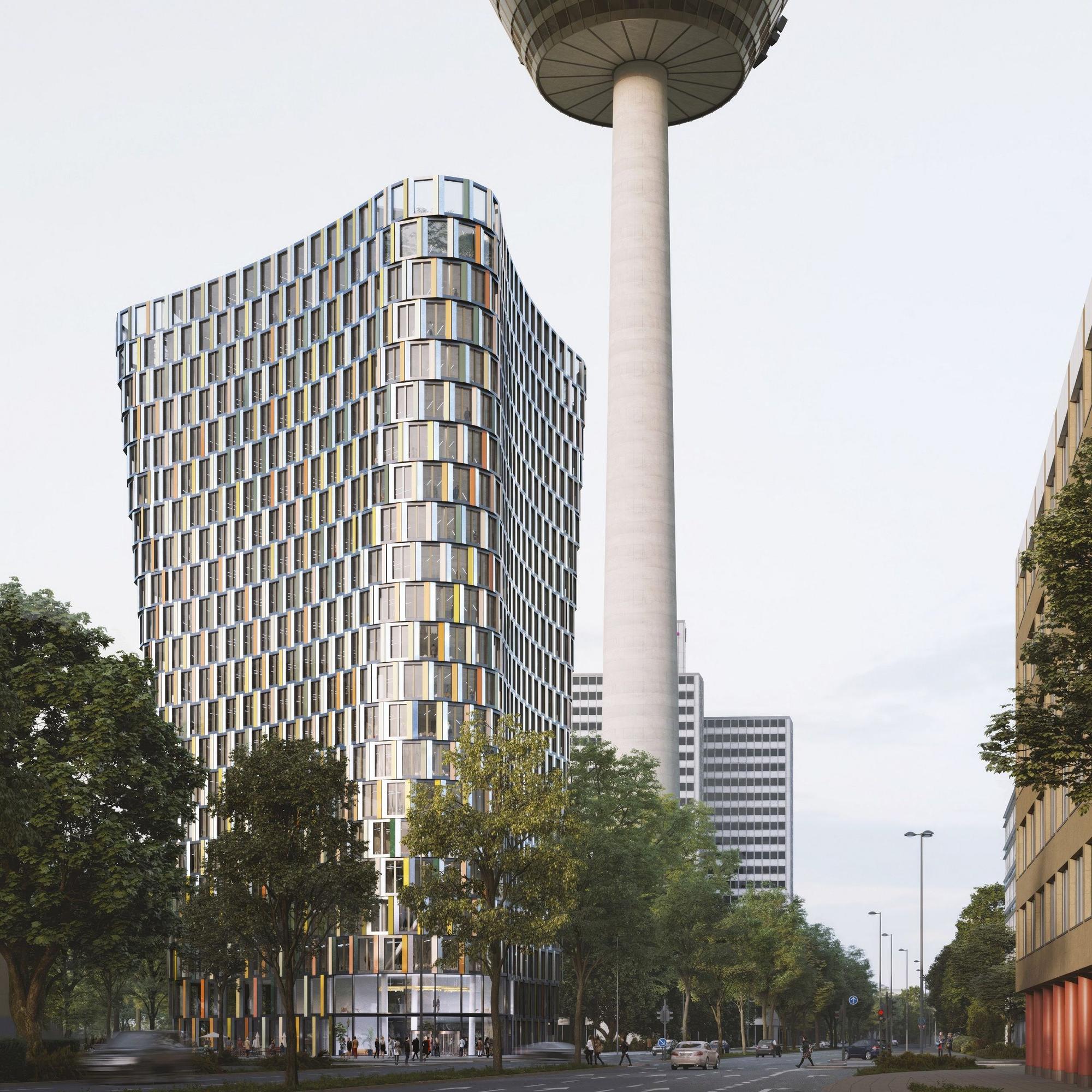 So sieht die Visualisierung des 80 Meter hohen Gebäudes aus. Es soll nun um 16 Meter wachsen.