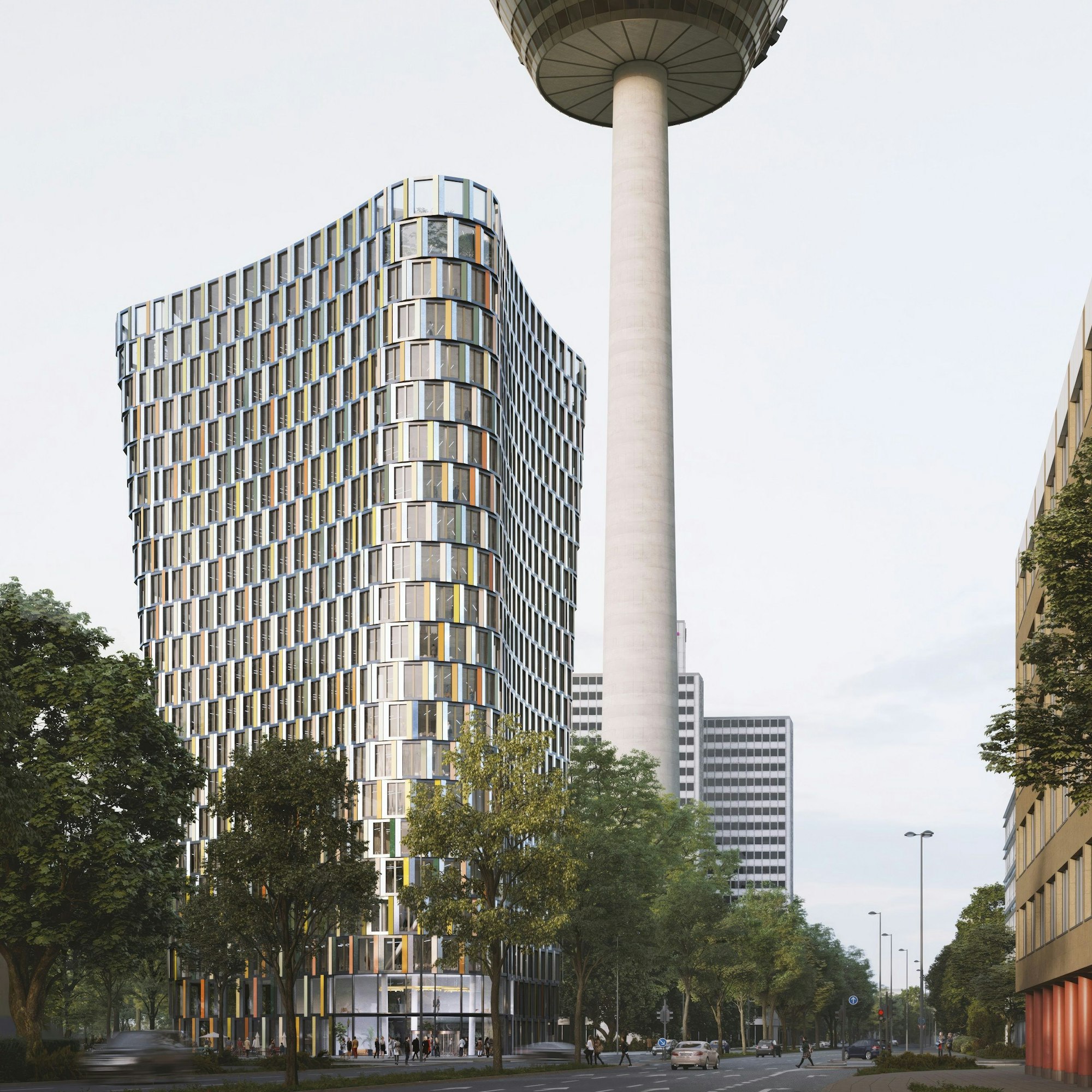 So sieht die Visualisierung des 80 Meter hohen Gebäudes aus. Es soll nun um 16 Meter wachsen.