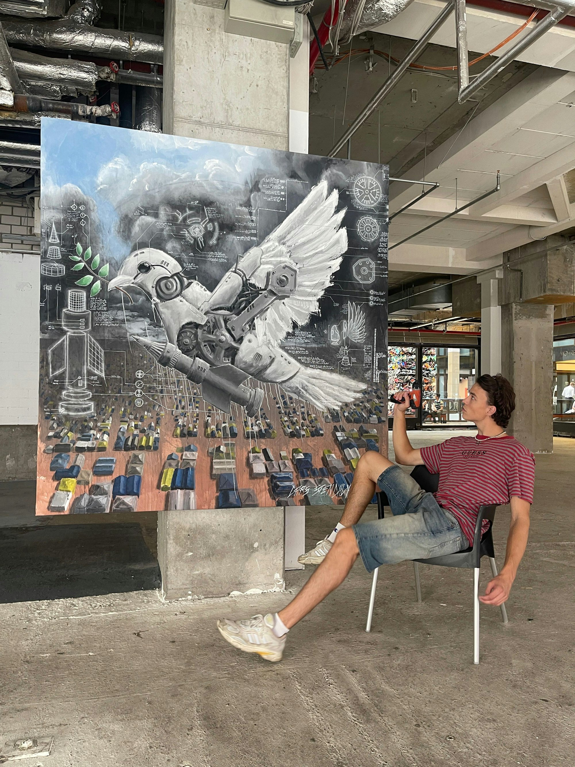 Waffen für Rafah heißt Stenchlys Bild, mit dem er es auf das Cover einer Ausstellung in Berlin schaffte, auf der auch Warhol ausgestellt wurde.