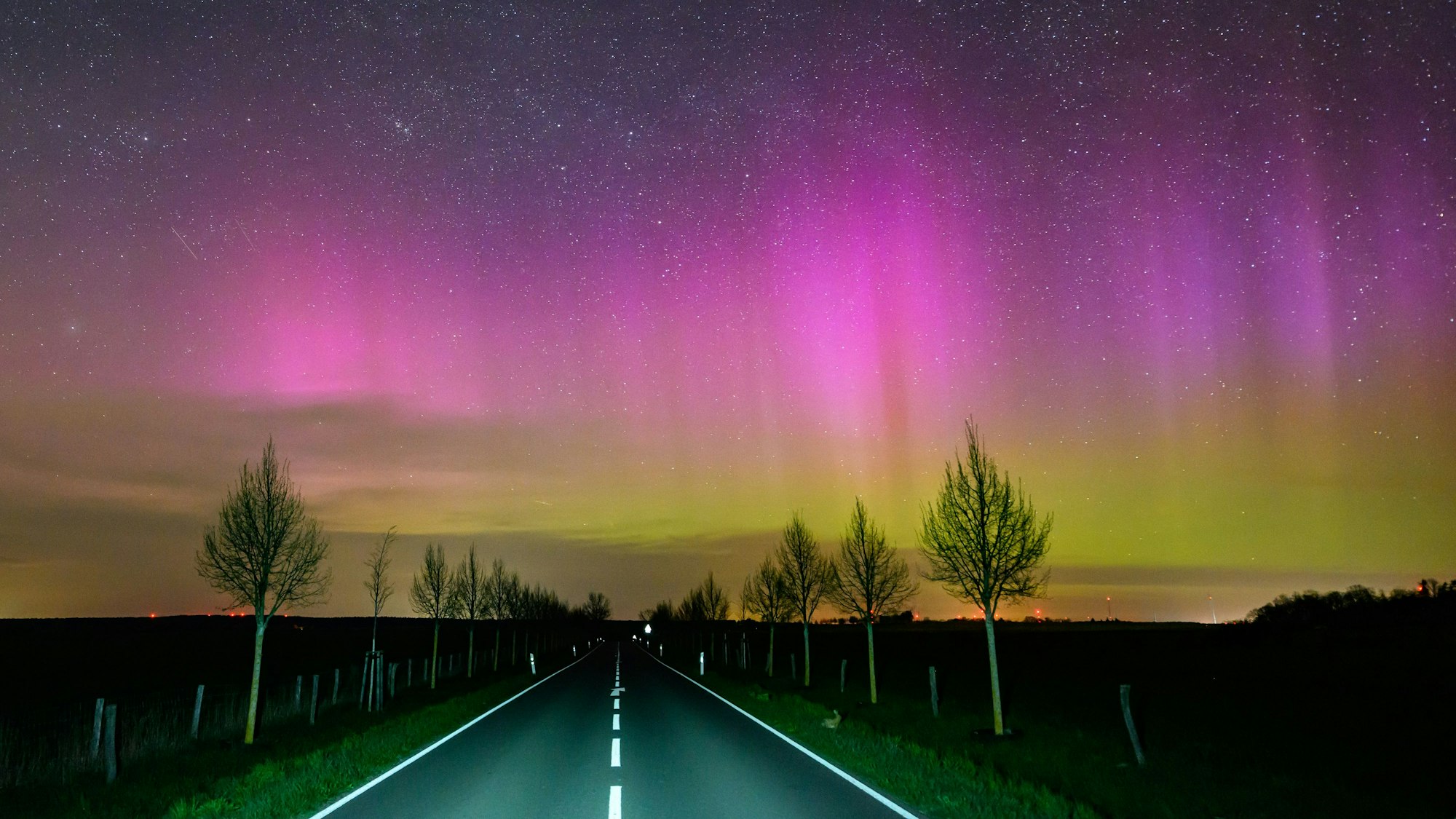 Seltenes Naturschauspiel: In der vergangenen Nacht waren Polarlichter über Teilen von Brandenburg zu sehen.