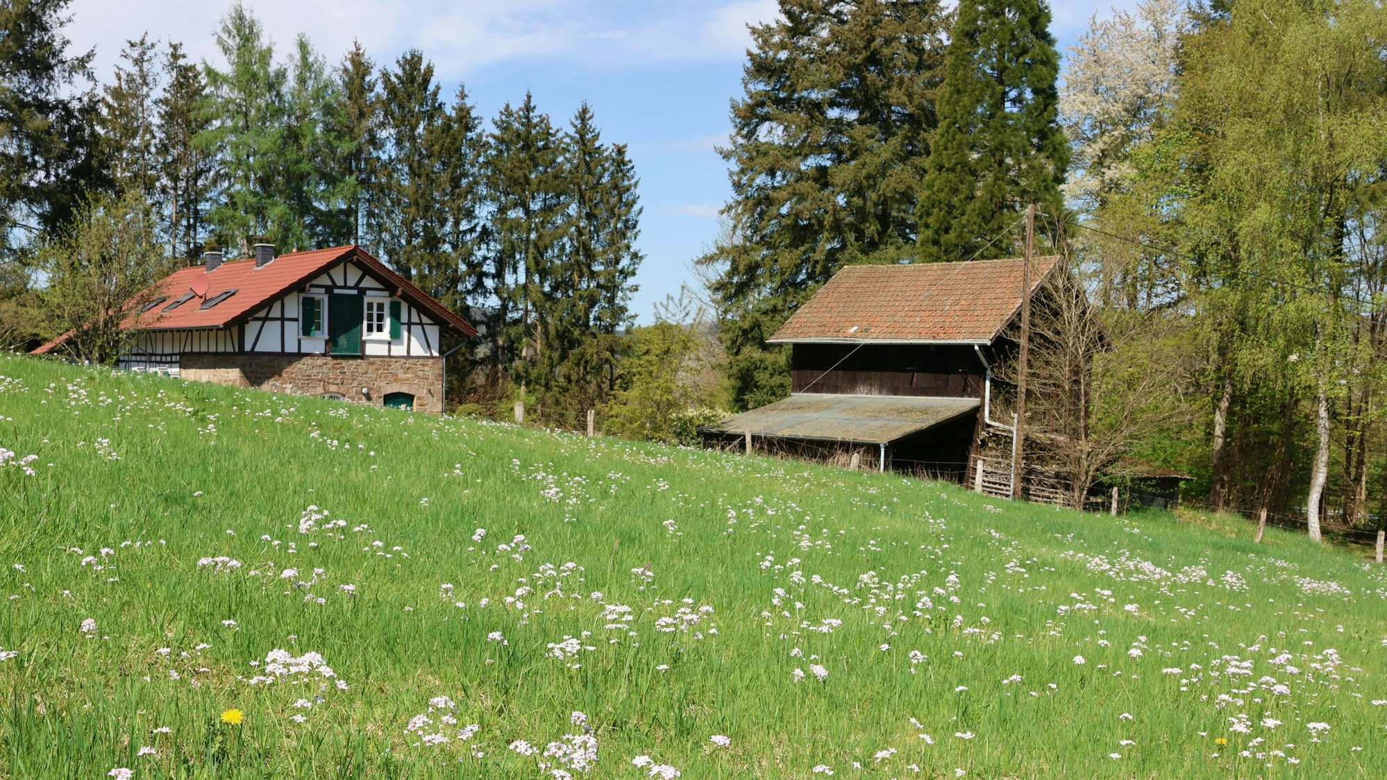 Malerische Ausblicke bieten sich beim „Geo-Egging“ in Engelskirchen viele, zum Beispiel oberhalb der Ortschaft Miebach.