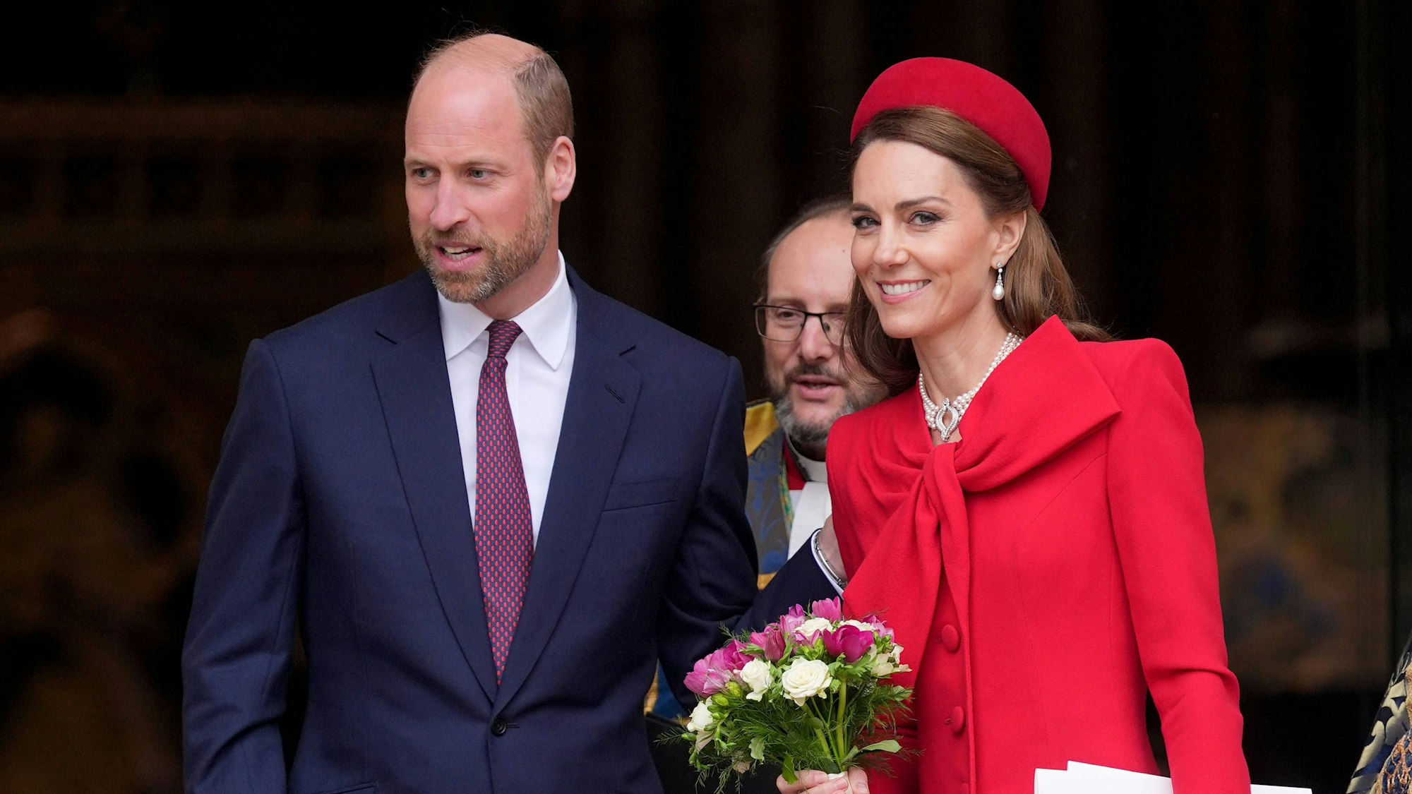 Prinz William und Prinzessin Kate nach einem Gottesdienstbesuch.