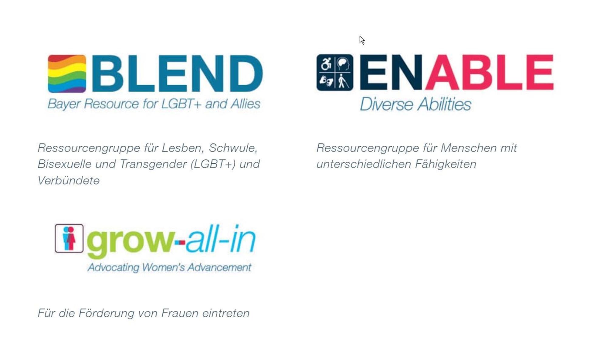 Der Screenshot mit Angestellten-Gruppen stammt von der Bayer-Webseite