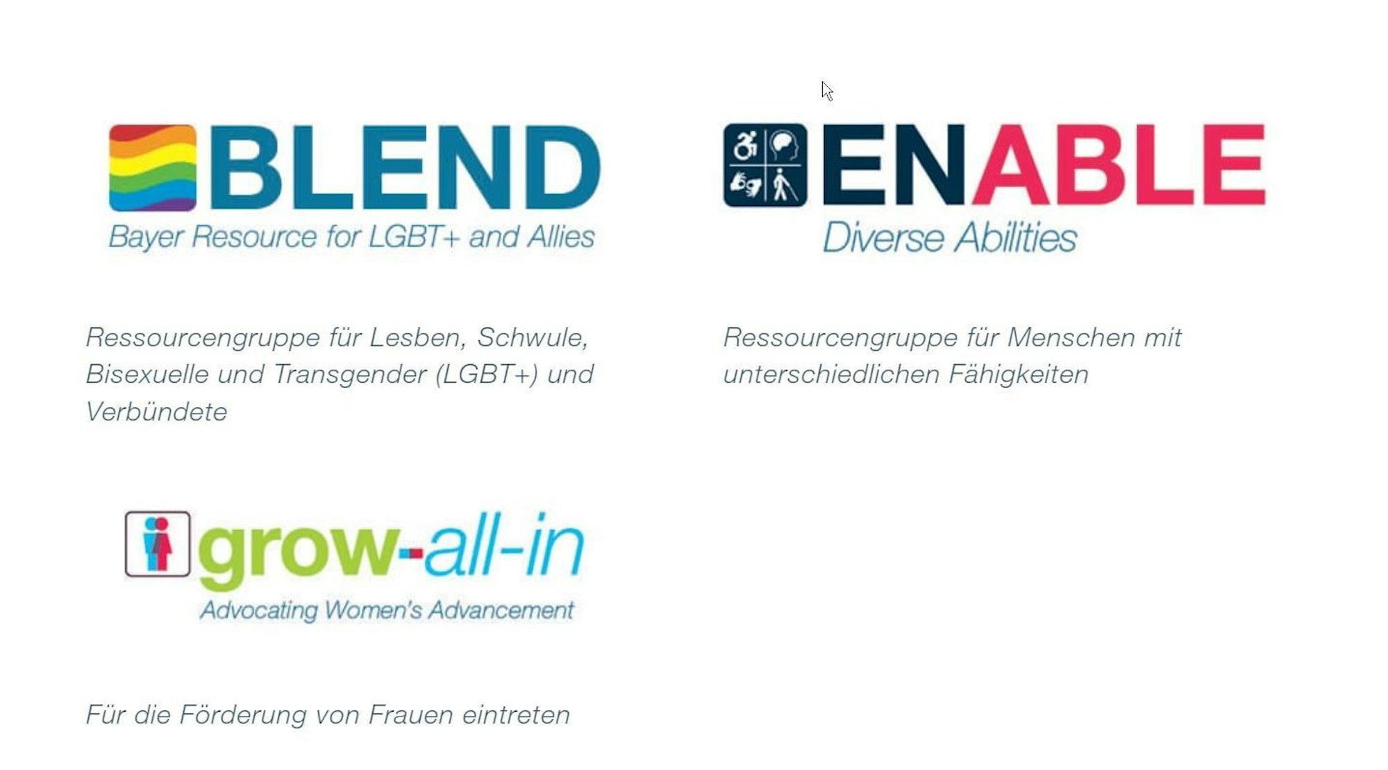 Der Screenshot mit Angestellten-Gruppen stammt von der Bayer-Webseite