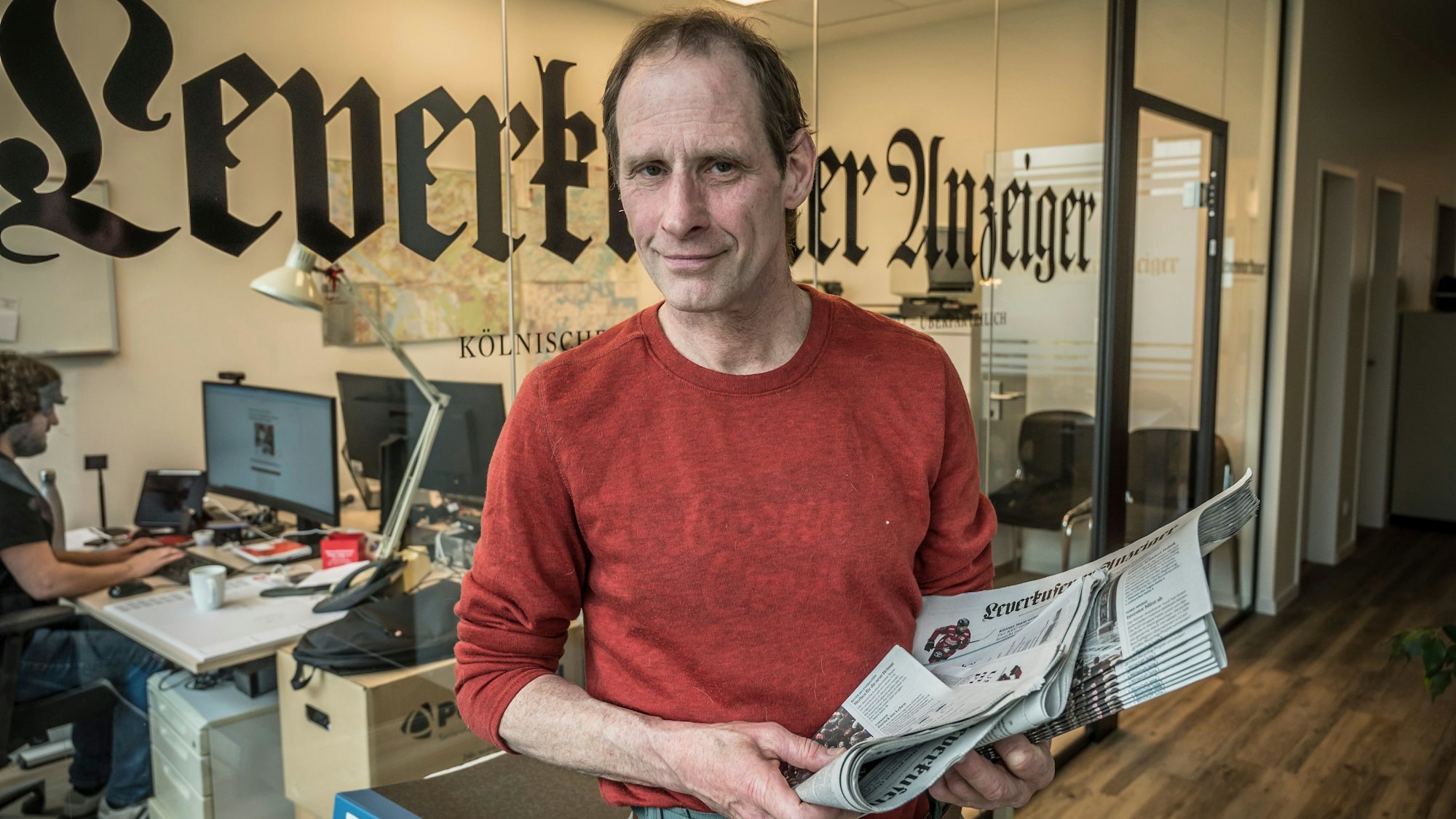 Achim Reinecke beim Redaktionsbesuch.