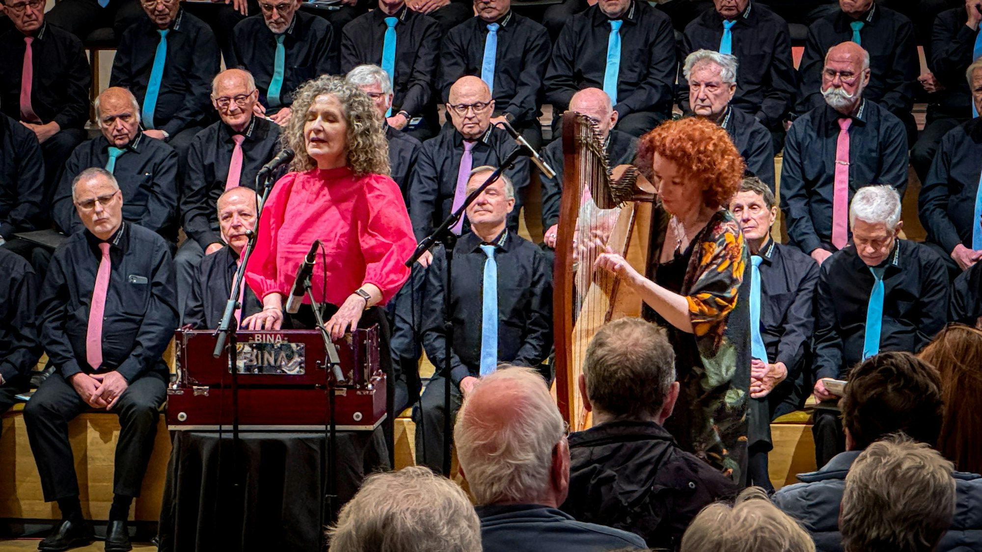 Ályth McCormack, Tríona Marshall, der Bayer Männerchor und Hans-André Stamm berühren das Publikum mit keltischer Musik voller Tiefe und Sehnsucht.