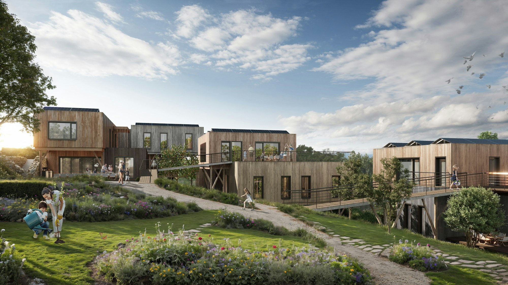 Eine Visualisierung zeigt ein Wohnprojekt in Herkenrath.