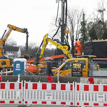 21.02.2024 Bonn. Die Bauaßnahmen am Endenicher Ei dauern bis 2027. Foto: Alexander Schwaiger