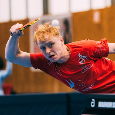 Köln, Lindenthal, 17.11.2024: Andre Bertelsmeier 1.FC Köln in Aktion beim Spiel der Tischtennus 2.Bundesliga 1.FC Köln vs. 1.FSV Mainz 05. *** Cologne, Lindenthal, 17 11 2024 Andre Bertelsmeier 1 FC Köln in action at the Bundesliga 2 table tennis match between 1 FC Köln and 1 FSV Mainz 05