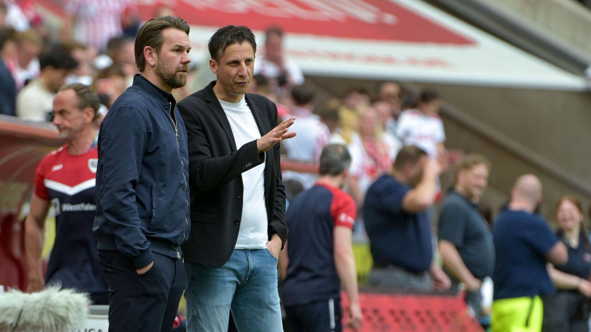 Thomas Kessler und Christian Keller in diesem Frühling, zwei Wochen vor Kellers Abschied vom 1. FC Köln