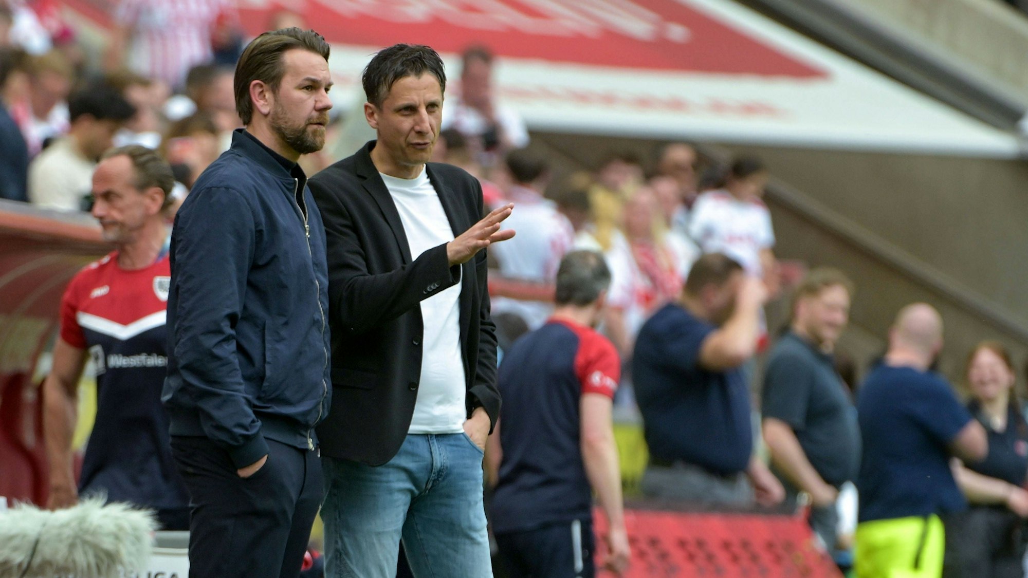 Thomas Kessler und Christian Keller in diesem Frühling, zwei Wochen vor Kellers Abschied vom 1. FC Köln