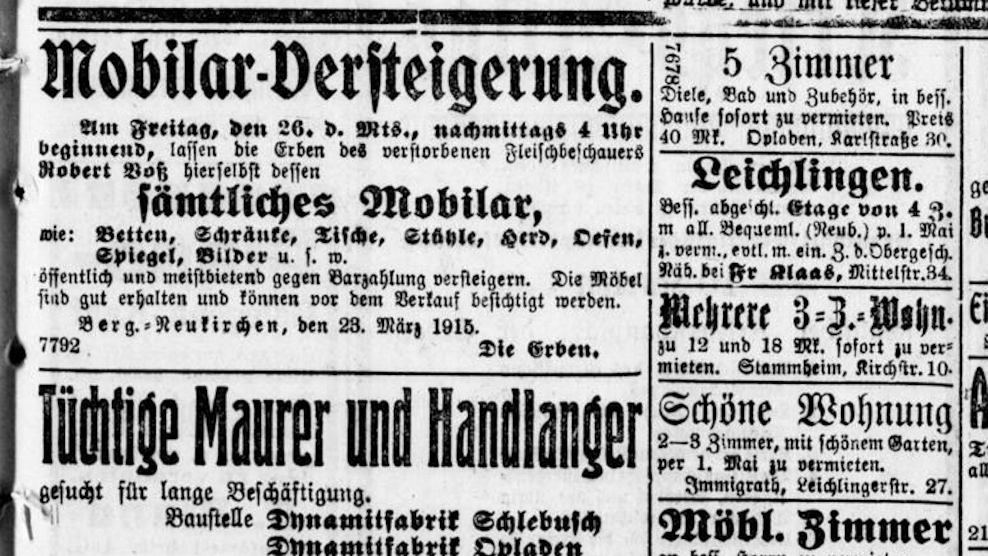 Beispiel Opladener Zeitung