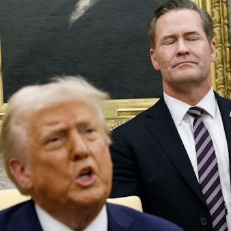 US-Präsident Donald Trump und der Nationale Sicherheitsberater Michael Waltz im Oval Office. (Archivbild)