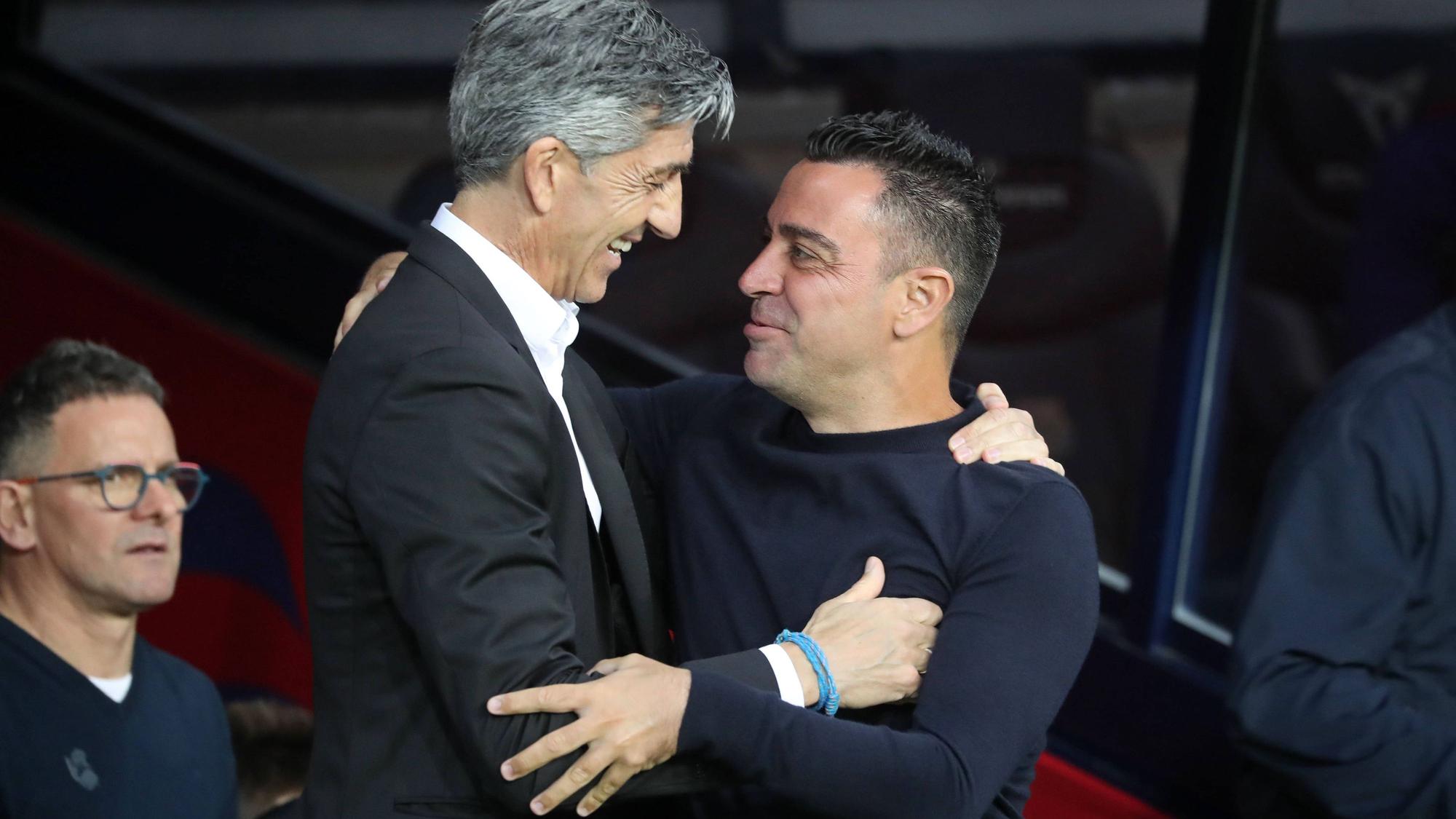FC Barcelona, Barca v Real Sociedad - LaLiga EA Sports Imanol Alguacil and Xavi Hernandez are coaching during the match between FC Barcelona and Real Sociedad for week 35 of LaLiga EA Sports, taking place at the Olympic Stadium Lluis Companys in Barcelona, Spain, on May 13, 2024. Barcelona Barcelona Spain PUBLICATIONxNOTxINxFRA Copyright: xUrbanandsportx originalFilename:urbanandsport-fcbarcel240513_npK0W.jpg