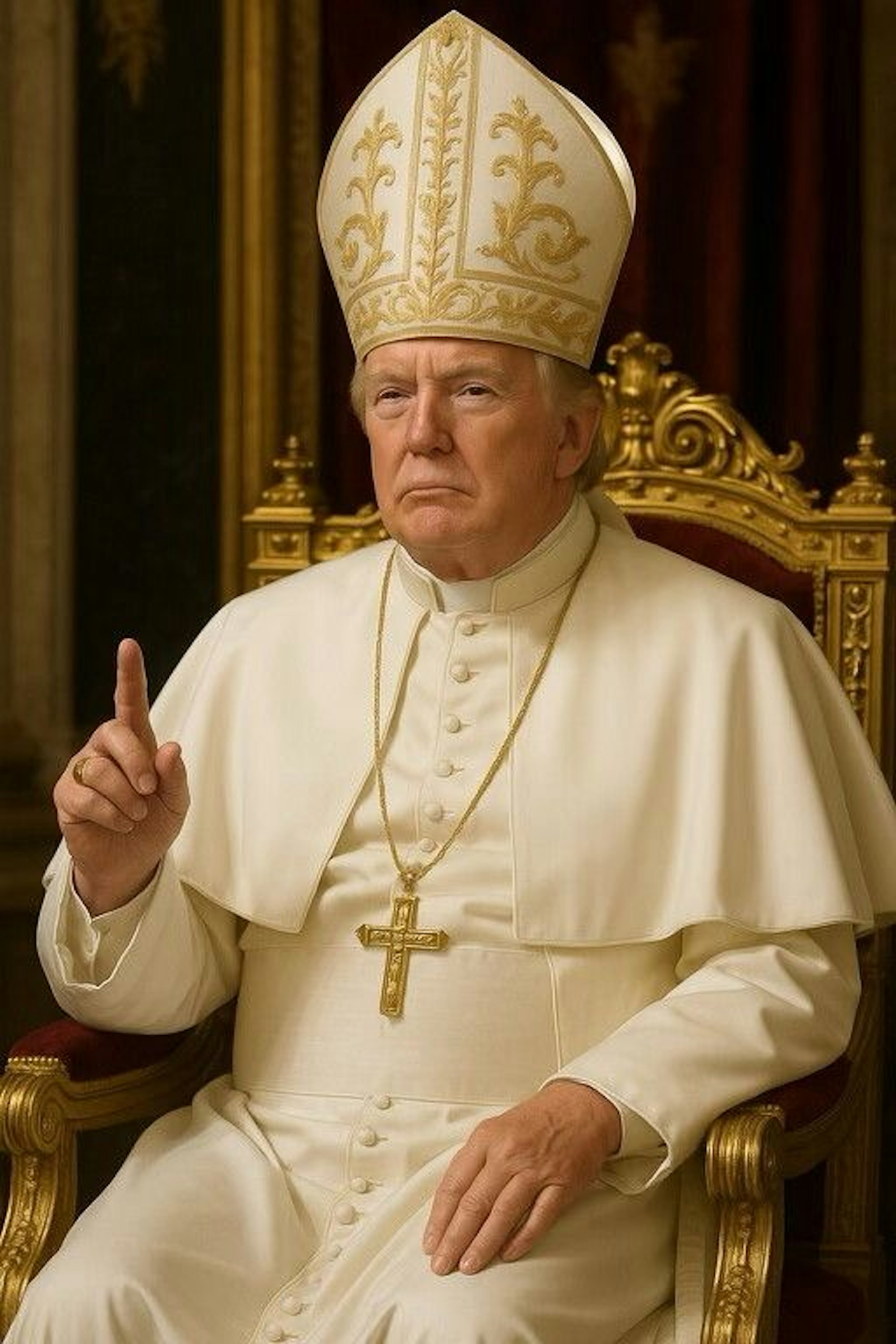 Trump postet auf seinem Truth-Social-Account ein KI-generiertes Bild von sich als Papst.