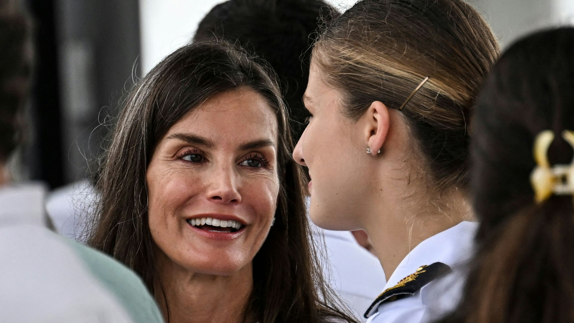 Letizia strahlte beim Wiedersehen mit ihrer Tochter Prinzessin Leonor von Asturien.