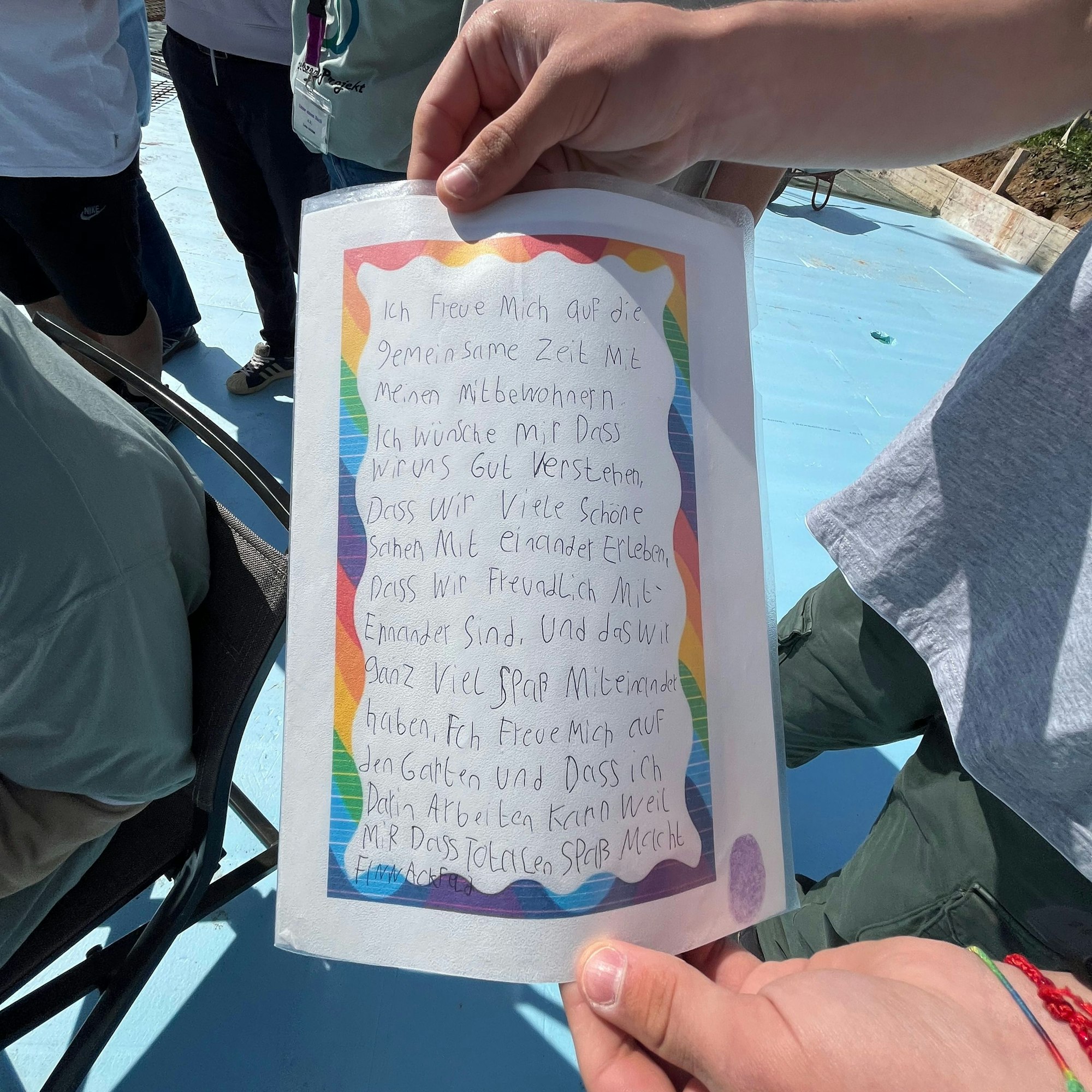 Handgeschriebener Zettel.