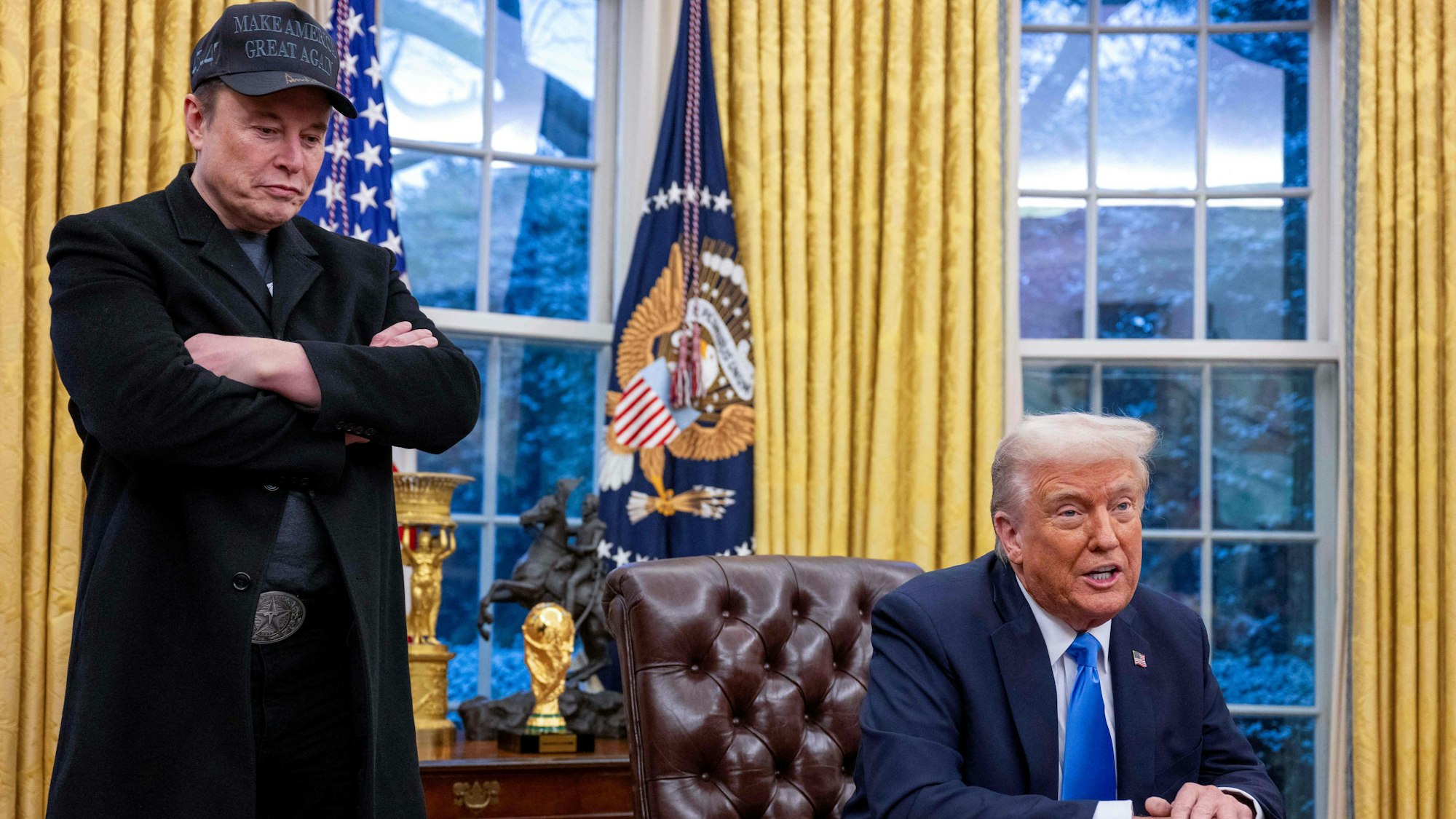 Donald Trump und Elon Musk im Oval Office.