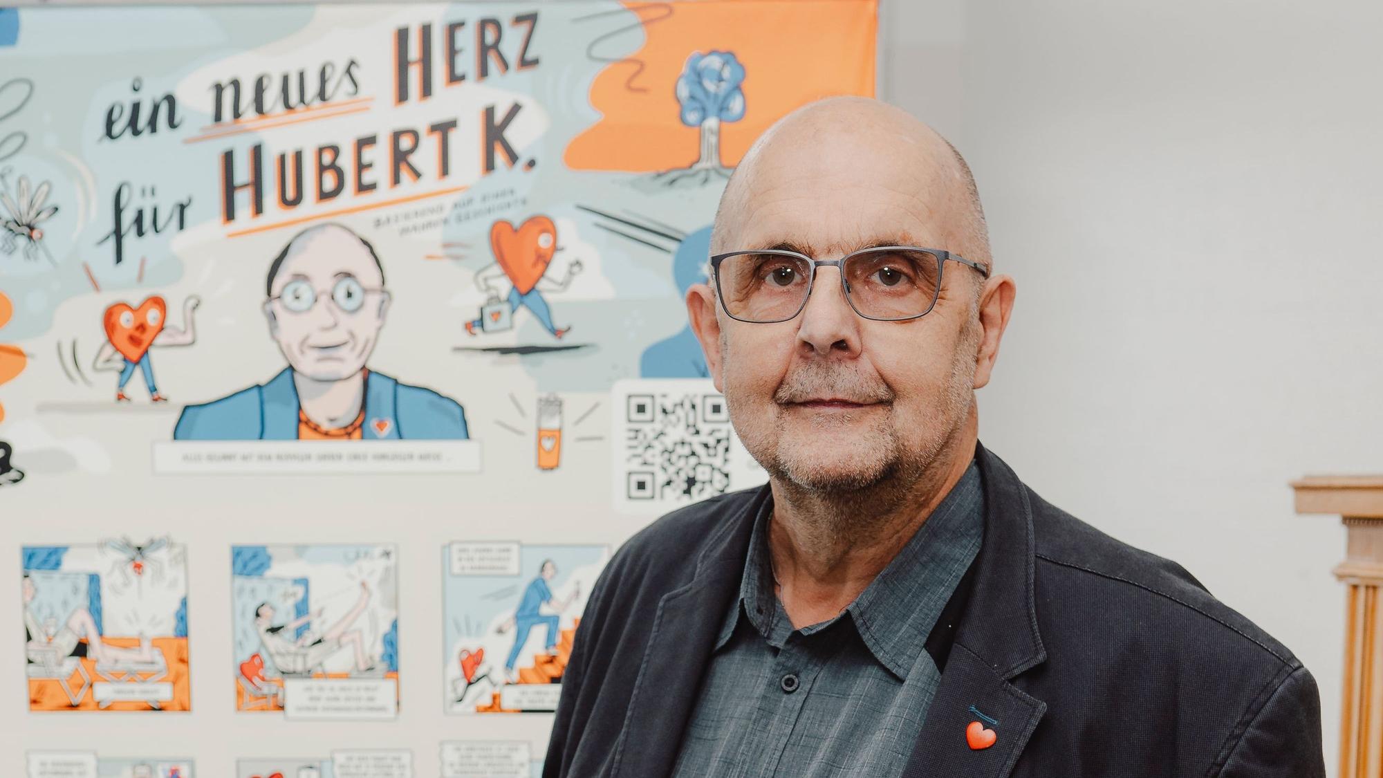 Hubert Knicker hat ein Spenderherz bekommen und wirbt in einer Graphic Novel nun für Organspende