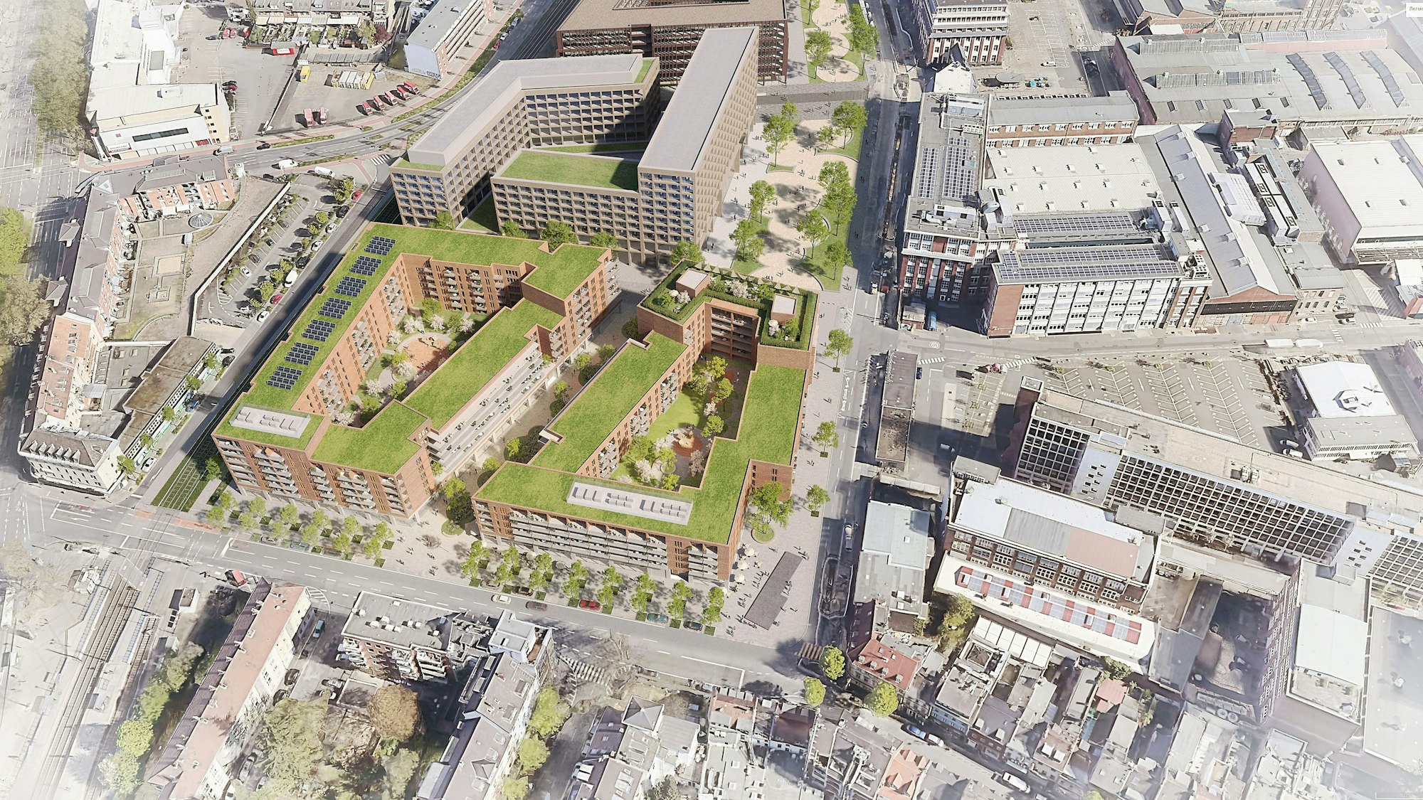 So stellt sich Gentes sein Bauprojekt vor, die kleine graue Fläche zeigt den Platz für das Mahnmal.