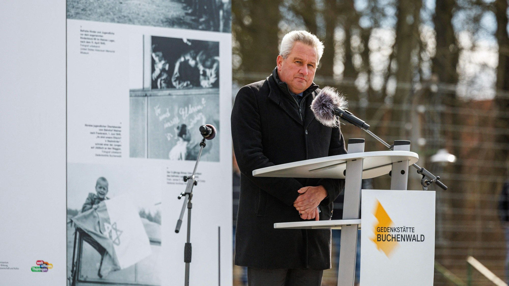 Jens-Christian Wagner, Direktor der Stiftung Gedenkstätten Buchenwald, beim 80. Jahrestag der Befreiung von Buchwenwald im April 2025.