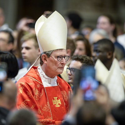07.05.2025, Vatikan, Vatikanstadt: Der Kölner Kardinal Rainer Maria Woelki nimmt an der Messe vor Beginn des Konklave teil.