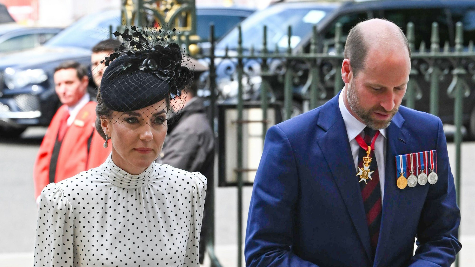 Das Thronfolgerpaar im Mai 2025 vor dem VE-Day-Gottesdienst in der Westminster Abbey.