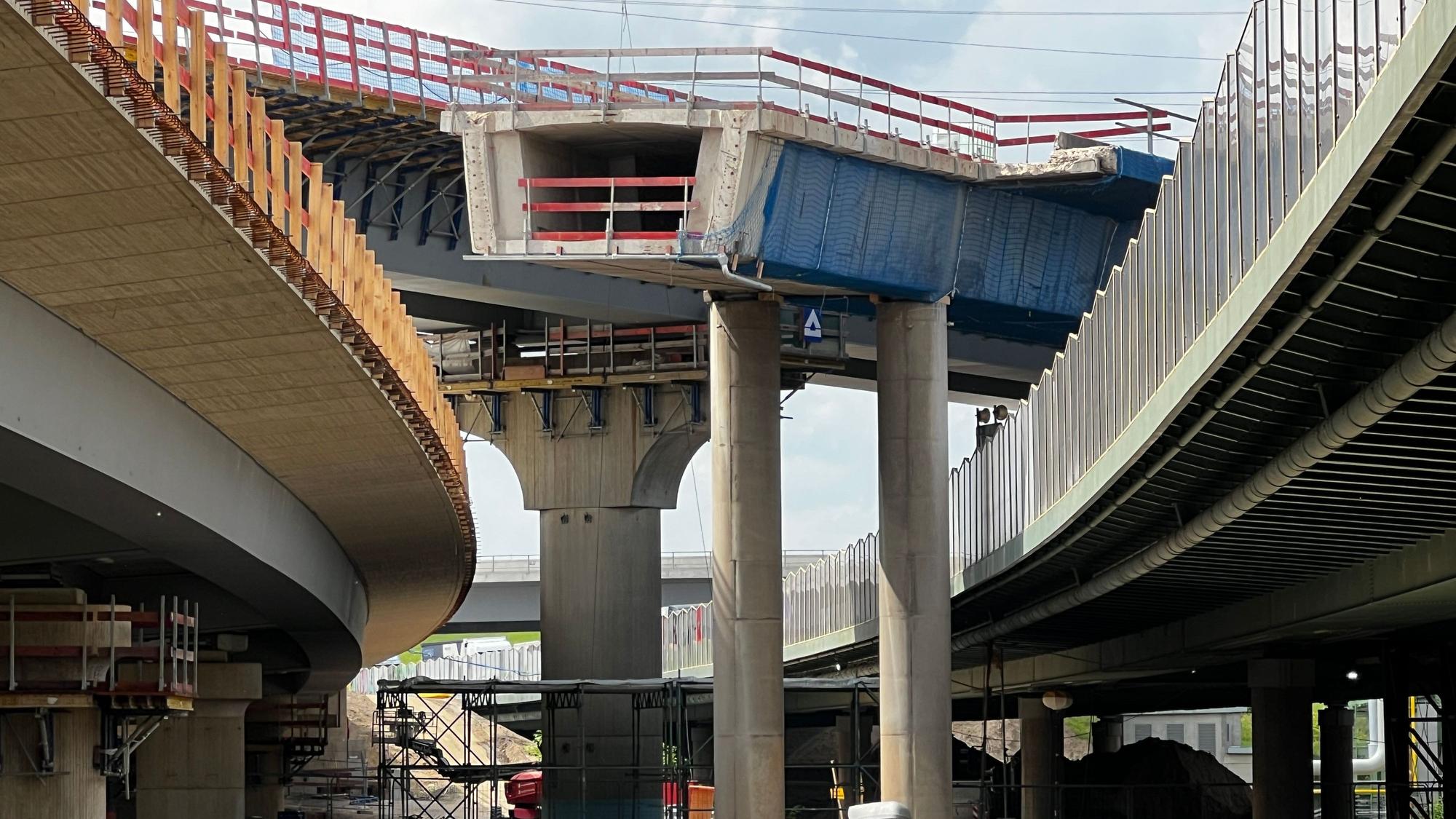 Baustelle Autobahnkreuz Leverkusen-West