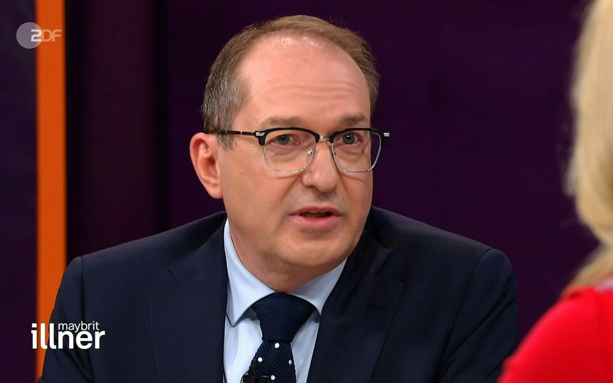 Bei „Maybrit Illner“ sah sich Alexander Dobrindt vielen Vorwürfen ausgesetzt. (Bild: ZDF)