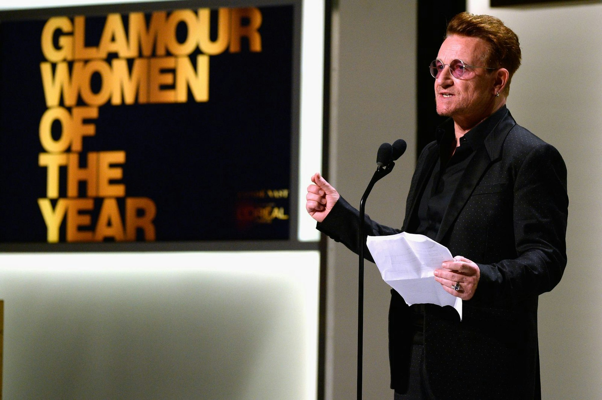 Eine besondere Auszeichnung: 2016 kürte das Magazin „Glamour“ Bono zur „Frau des Jahres“. (Bild: Kevork Djansezian/Getty Images for Glamour)