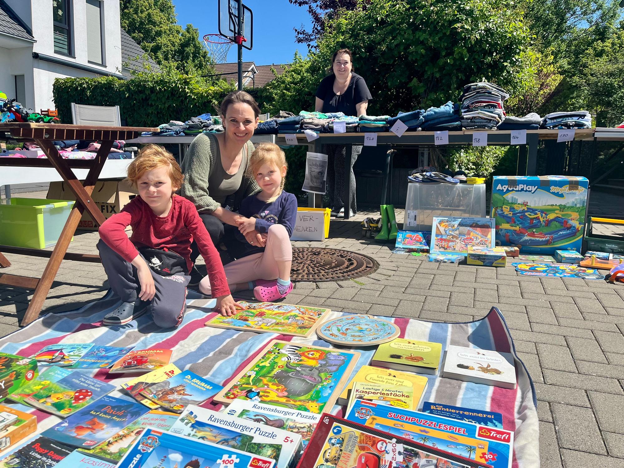 Besonders viele Familien nehmen teil, wie hier Franziska Beyer mit Moritz und Luisa
