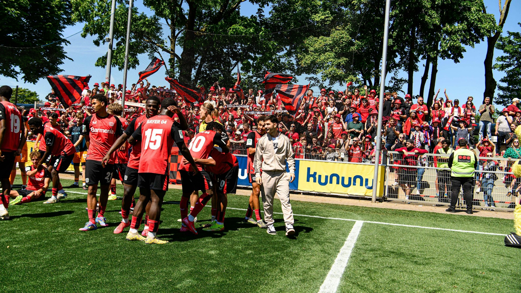 LEVERKUSEN, GERMANY - 10 MAY, 2025: Bayer 04 U19 - Semi-Final. The A-Junioren Bundesliga match Bayer 04 Leverkusen vs FC Bayern at Ulrich-Haberland-Stadion. PUBLICATIONxNOTxINxRUS Copyright: xx
