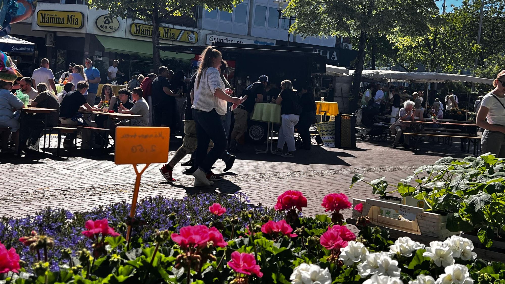 Blumen auf einem Marktplatz
