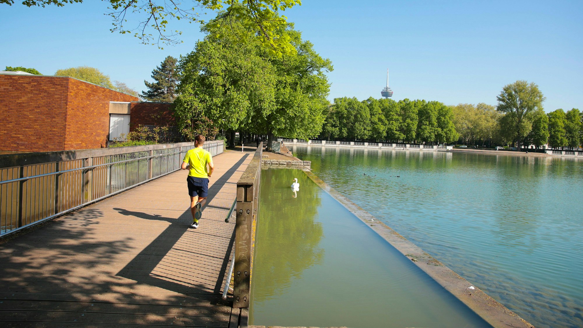 Wetter Frühling am Aachener Weiher - perfekte Bedingungen für den Unilauf (Symbolbild)